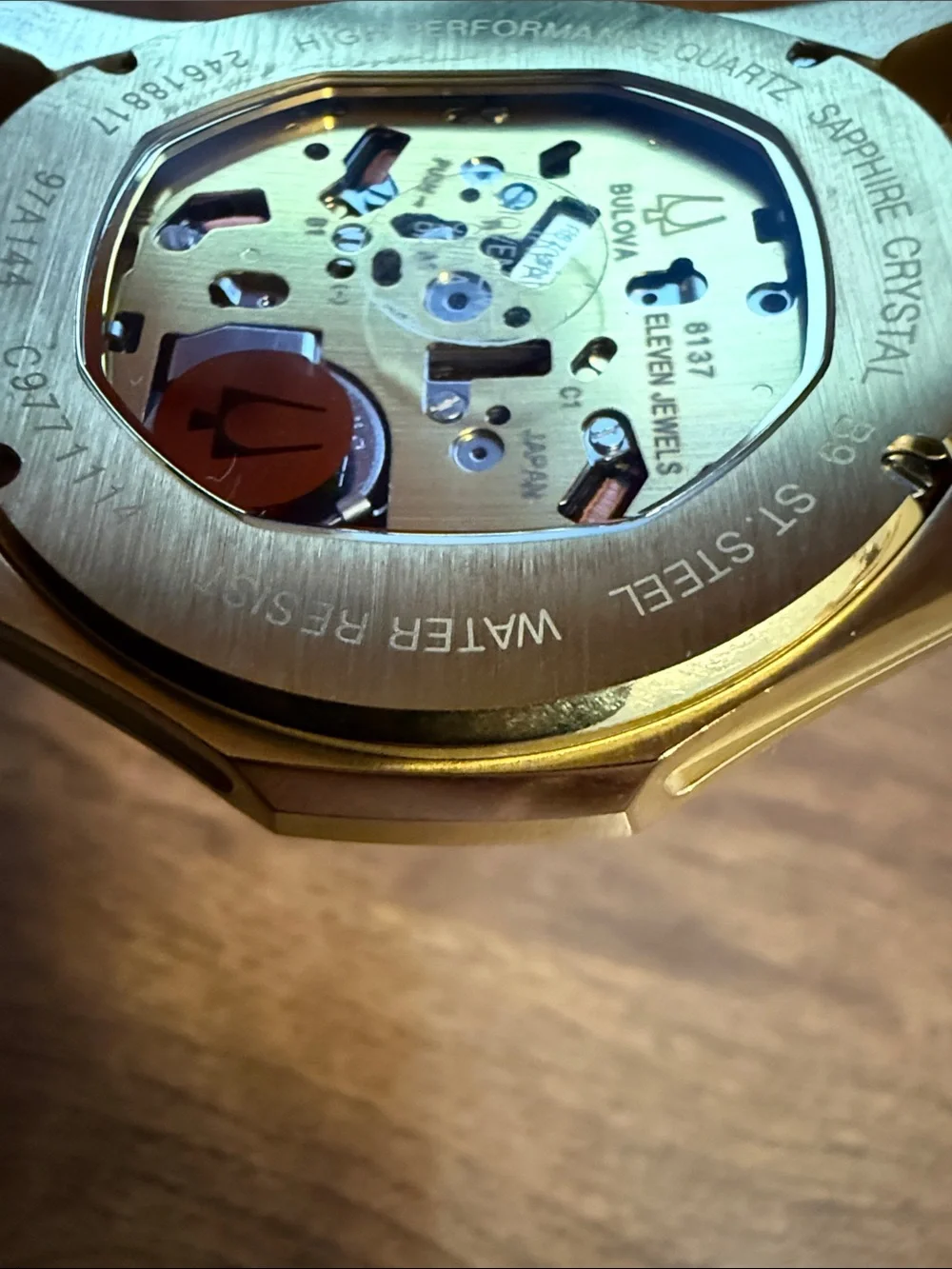Bulova Gold and Black Chronograph Bracelet Watch